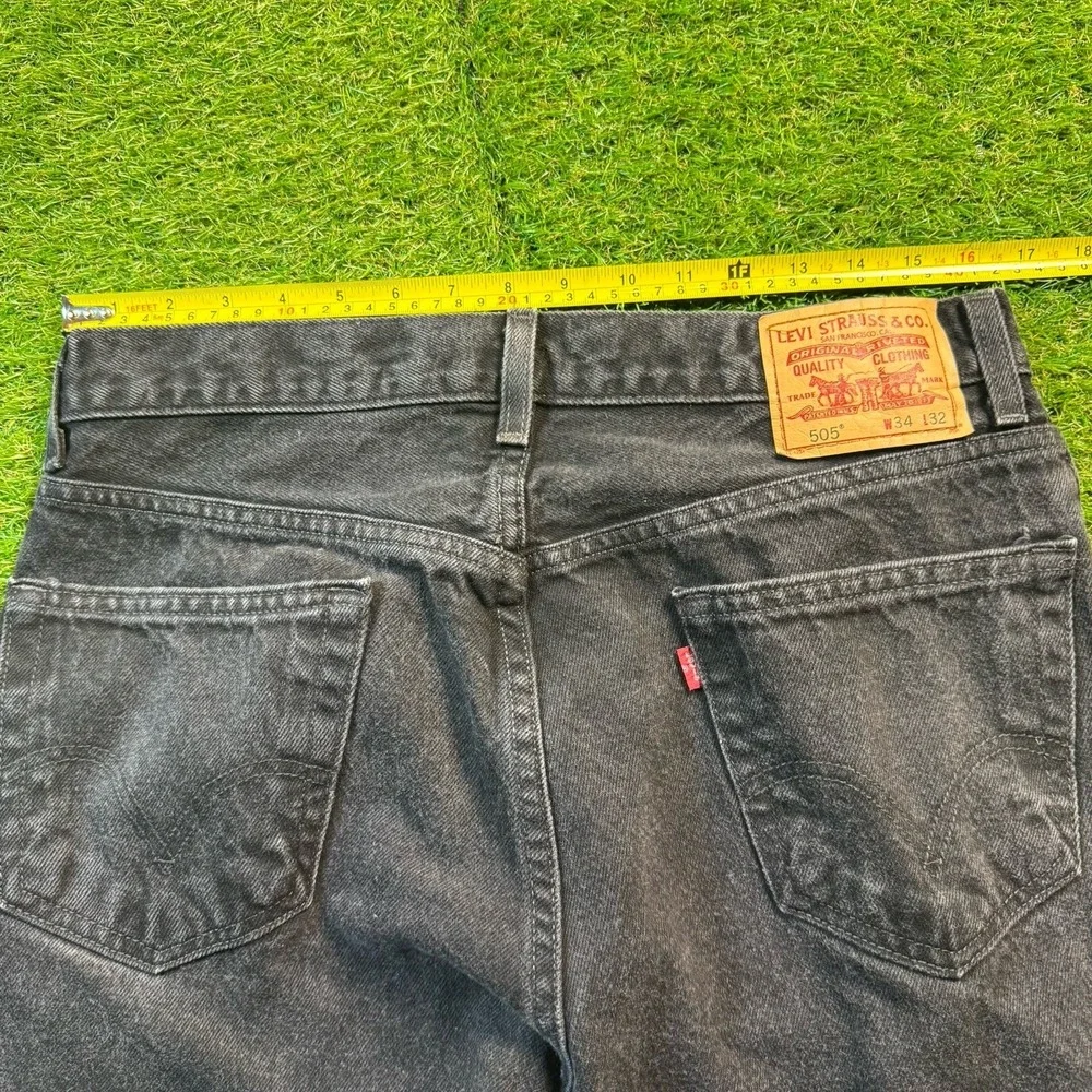 Vintage Levi's 505 Jeans Mens 34x32 (Fits 33x31) Black Y2K Grunge Baggy Goth Emo